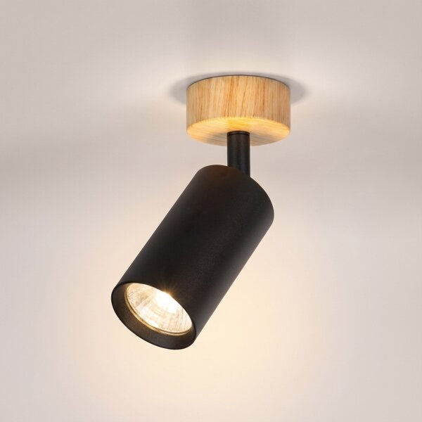 Brilagi - Spot SELE 1xGU10/30W/230V, negru/decor stejar