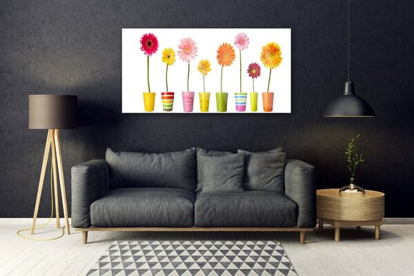 Tablou pe sticla Flori Floral Multi