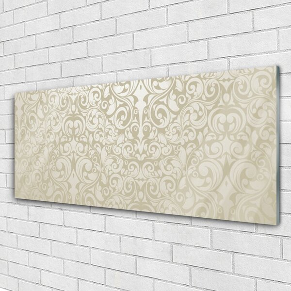 Tablou pe sticla Abstract Art White