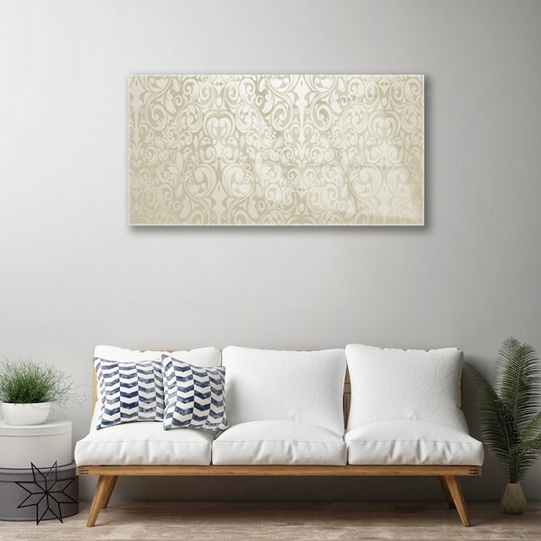 Tablou pe sticla Abstract Art White