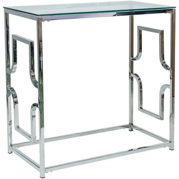 Consola VERSACE C, crom, sticla securizata/otel, 80x40x78 cm