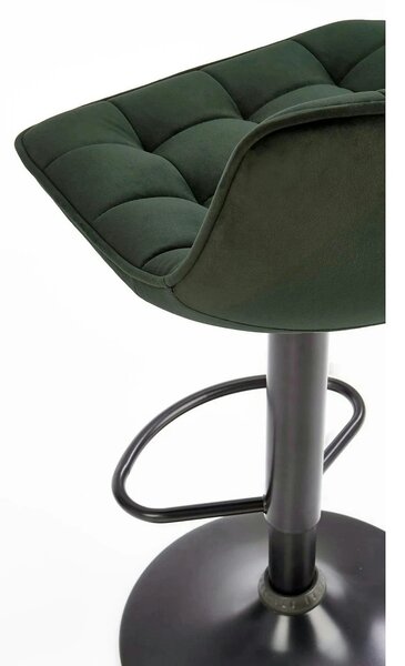 Scaun bar H95, verde inchis/gri inchis, stofa/otel, 43x44x84/106 cm