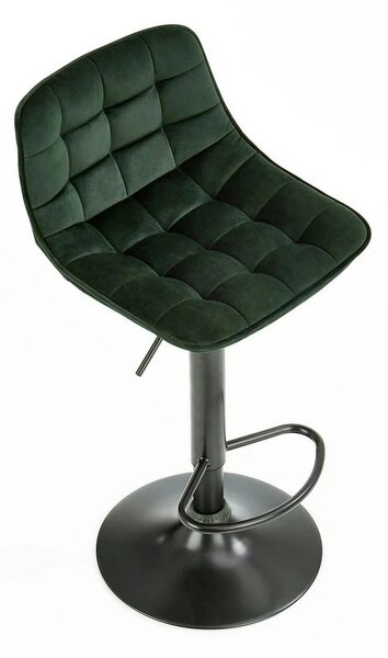 Scaun bar H95, verde inchis/gri inchis, stofa/otel, 43x44x84/106 cm