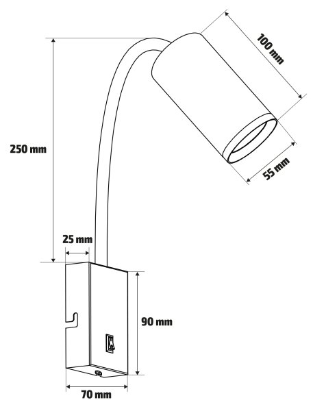 Brilagi - Aplică de perete flexibilă SELE 1xGU10/30W/230V alb/decor stejar