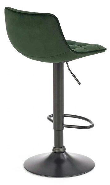 Scaun bar H95, verde inchis/gri inchis, stofa/otel, 43x44x84/106 cm