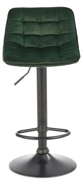 Scaun bar H95, verde inchis/gri inchis, stofa/otel, 43x44x84/106 cm