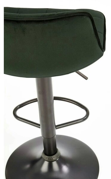 Scaun bar H95, verde inchis/gri inchis, stofa/otel, 43x44x84/106 cm