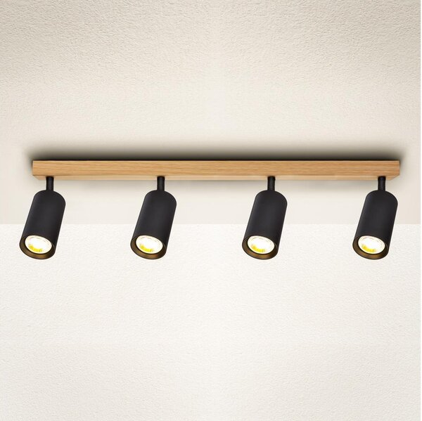 Brilagi - Spot SELE 4xGU10/30W/230V negru/decor stejar