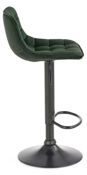 Scaun bar H95, verde inchis/gri inchis, stofa/otel, 43x44x84/106 cm
