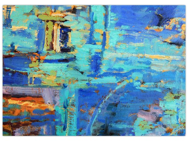 Tablou - pictură abstractă în ulei (70x50 cm)