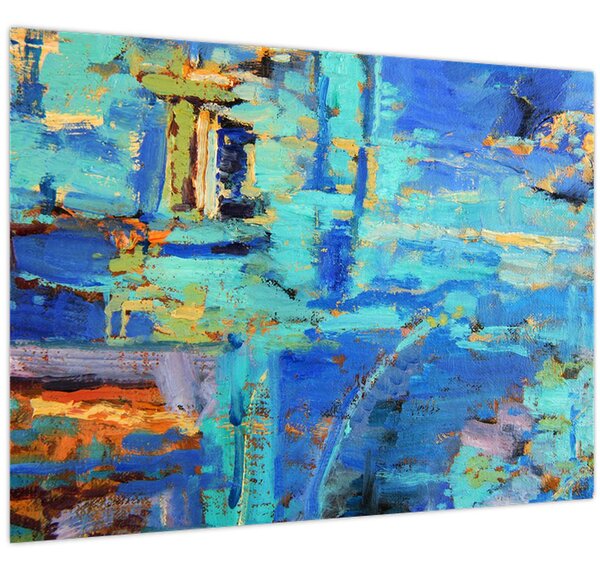 Tablou - pictură abstractă în ulei (70x50 cm)