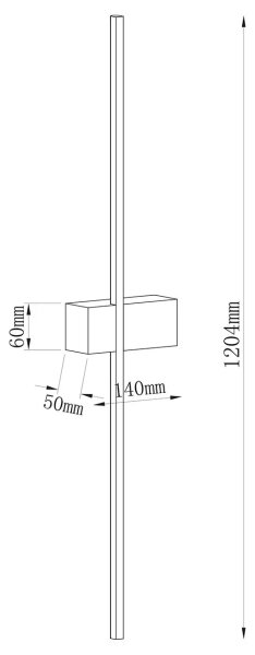 Aplica de perete LED AISHA, 20 W, 230 V, 4000 K, 120 cm, auriu