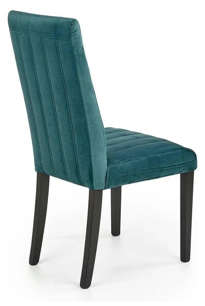 Scaun DIEGO 2, negru/verde, stofa catifelata/lemn de fag, 47x59x99 cm