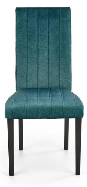 Scaun DIEGO 2, negru/verde, stofa catifelata/lemn de fag, 47x59x99 cm