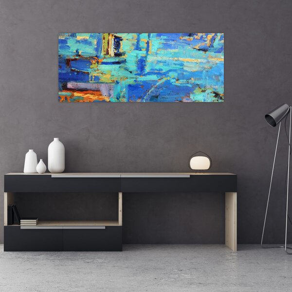 Tablou - pictură abstractă în ulei (120x50 cm)