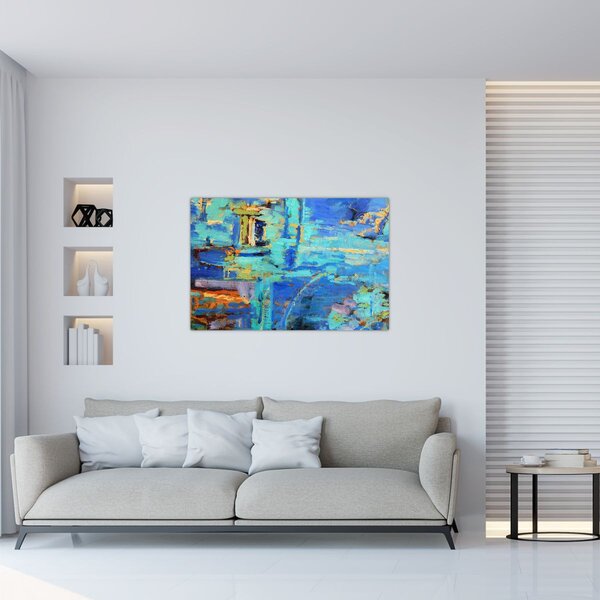 Tablou - pictură abstractă în ulei (90x60 cm)