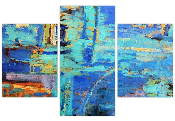 Tablou - pictură abstractă în ulei (90x60 cm)