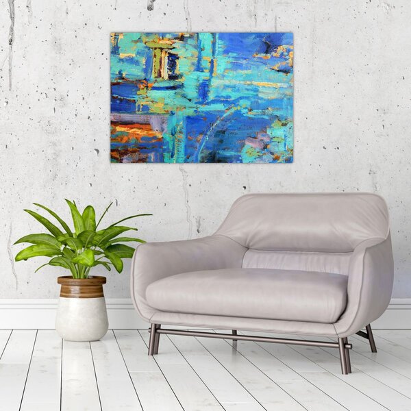 Tablou - pictură abstractă în ulei (70x50 cm)