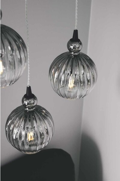 Halo Design 737338 - Pendul pe cablu BALL BALL 1xE27/40W/230V, diam. 32 cm, gri fumuriu