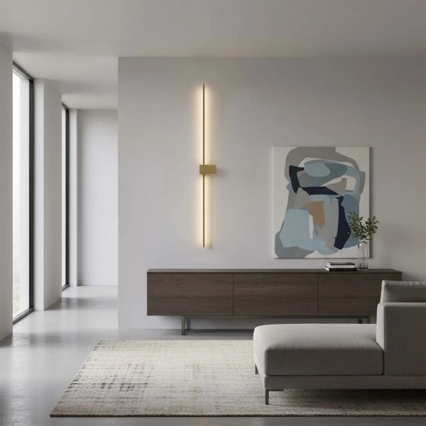 Aplica de perete LED AISHA, 20 W, 230 V, 4000 K, 120 cm, auriu