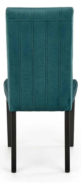 Scaun DIEGO 2, negru/verde, stofa catifelata/lemn de fag, 47x59x99 cm