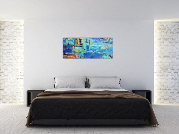 Tablou - pictură abstractă în ulei (120x50 cm)