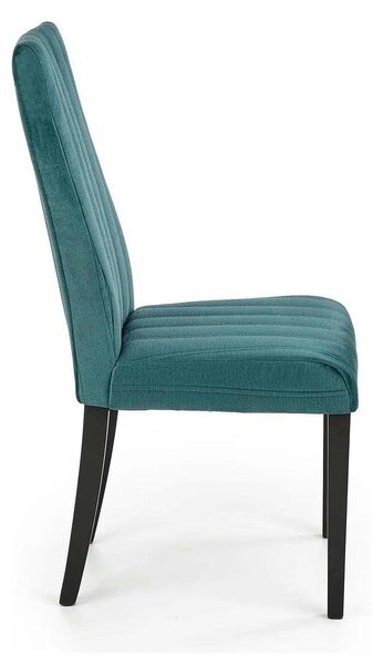 Scaun DIEGO 2, negru/verde, stofa catifelata/lemn de fag, 47x59x99 cm