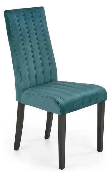 Scaun DIEGO 2, negru/verde, stofa catifelata/lemn de fag, 47x59x99 cm