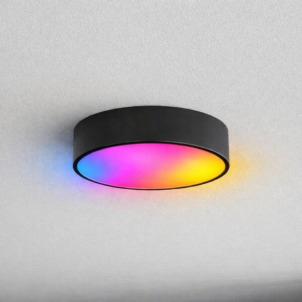 Brilagi - LED RGBW plafonieră de baie dimabilă CLARE 2xE27/9W/230V IP54 Wi-Fi neagră