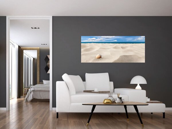 Tablou - Scoici pe plajă (120x50 cm)
