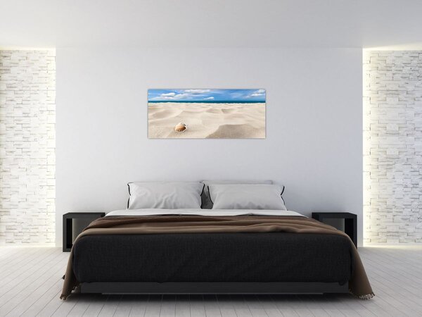 Tablou - Scoici pe plajă (120x50 cm)