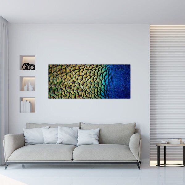 Tablou - Pene de păun (120x50 cm)