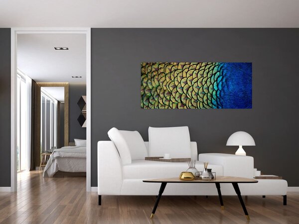 Tablou - Pene de păun (120x50 cm)