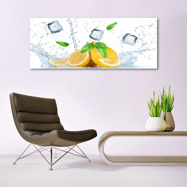 Tablou pe sticla Lime Ice Cubes Bucatarie Verde Alb
