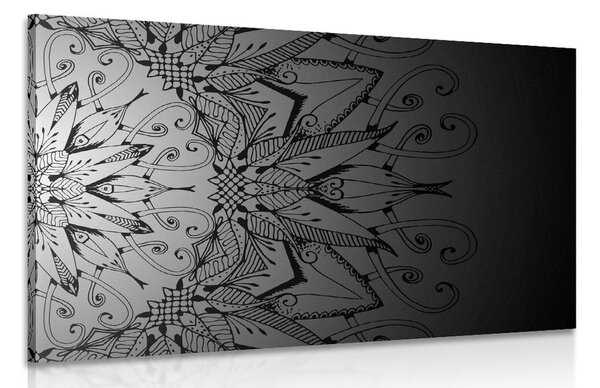Tablou Mandala în design alb-negru