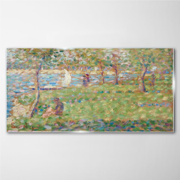 Tablou sticla Insula picturii Seurat