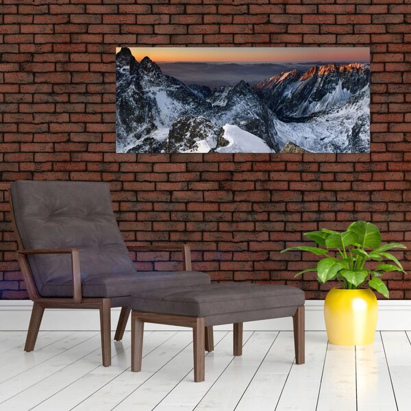 Tablou - Răsărit de soare în munți (120x50 cm)