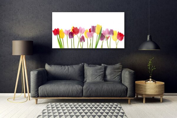 Tablou pe sticla Lalele Floral Multi