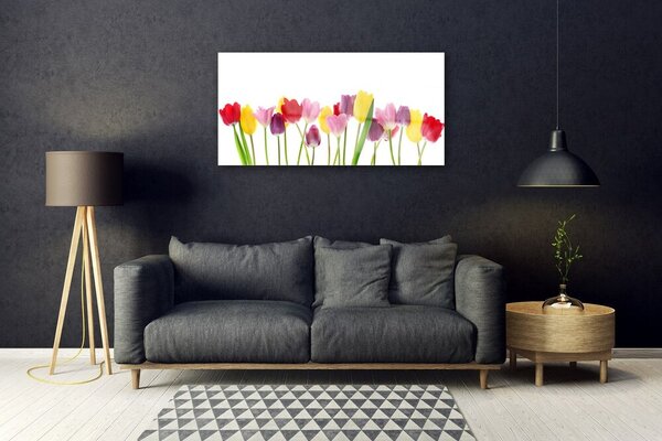 Tablou pe sticla Lalele Floral Multi