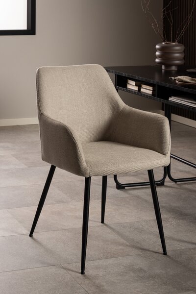 MAZZONI EXPORT VERA Bej (material Basel 24) - SCAUN MODERN ADÂNC TAPIȚAT PENTRU SALON/LIVING LOFT