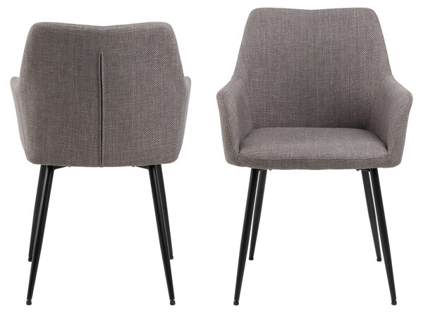 MAZZONI EXPORT VERA Gri Deschis Taupe (material Basel 34) - SCAUN MODERN ADÂNC TAPIȚAT PENTRU SALON/LIVING LOFT