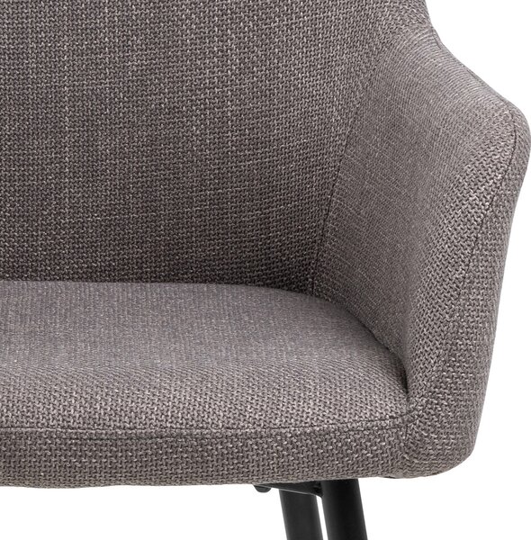 MAZZONI EXPORT VERA Gri Deschis Taupe (material Basel 34) - SCAUN MODERN ADÂNC TAPIȚAT PENTRU SALON/LIVING LOFT