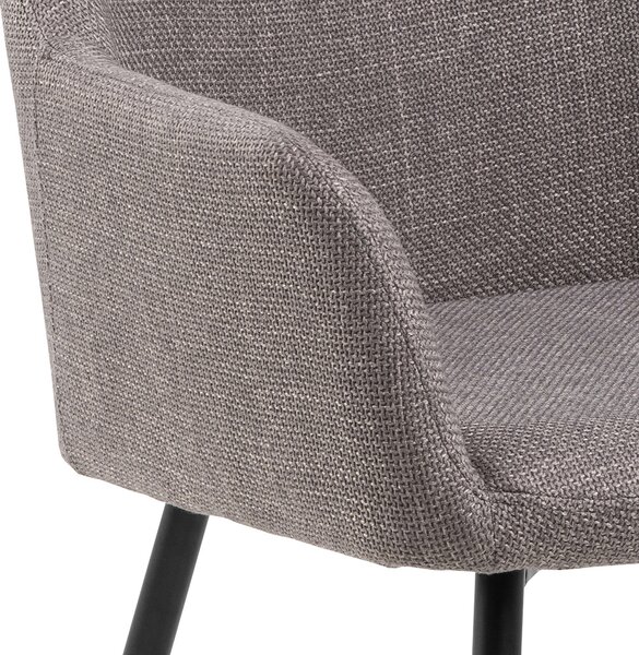 MAZZONI EXPORT VERA Gri Deschis Taupe (material Basel 34) - SCAUN MODERN ADÂNC TAPIȚAT PENTRU SALON/LIVING LOFT