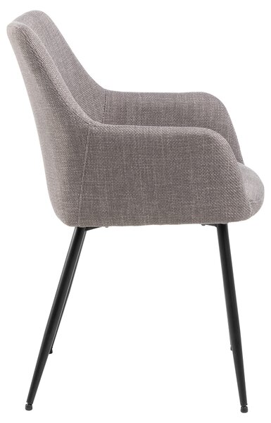 MAZZONI EXPORT VERA Gri Deschis Taupe (material Basel 34) - SCAUN MODERN ADÂNC TAPIȚAT PENTRU SALON/LIVING LOFT