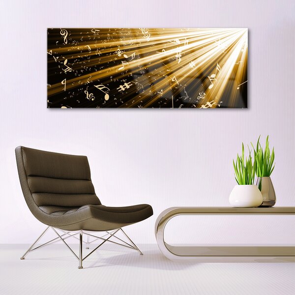Tablou pe sticla Abstract Art Galben Negru Alb