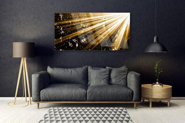 Tablou pe sticla Abstract Art Galben Negru Alb