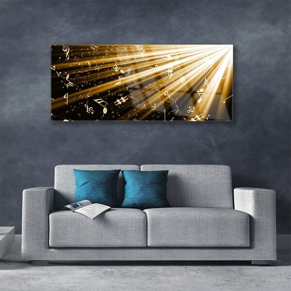 Tablou pe sticla Abstract Art Galben Negru Alb