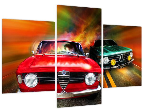 Tablou - Mașini de curse retro (90x60 cm)