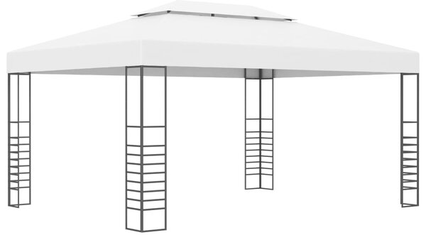 Pavilion de grădină, alb, 4x3x2,7 cm, oțel vopsit electrostatic