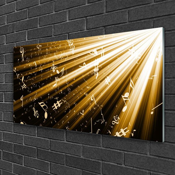 Tablou pe sticla Abstract Art Galben Negru Alb